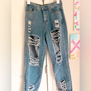 Ripped mom jeans